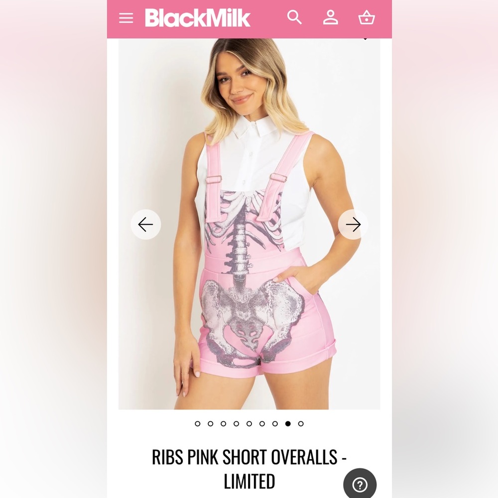 BlackMilk Ribs Pink Short Overalls- Limited. XXS. Like new. $200 Or Best Offer!